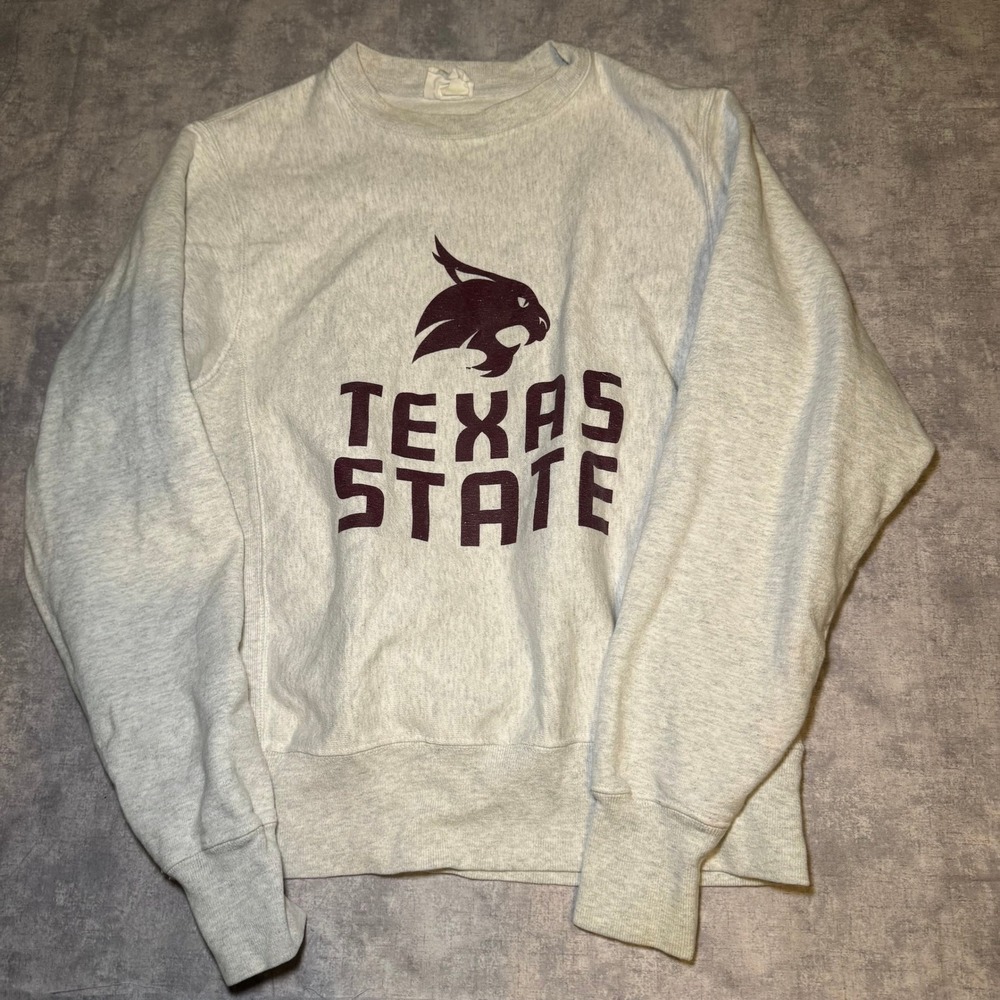 Champion Reverse Weave Texas State Bobcats Sweatshirt Gray Small
